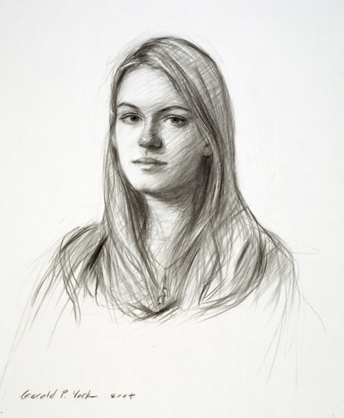Charcoal Drawing of a Woman by and &copy; Gerald P. York