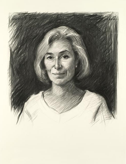Charcoal Drawing of a Jo-ann Veillette by and &copy; Gerald P. York