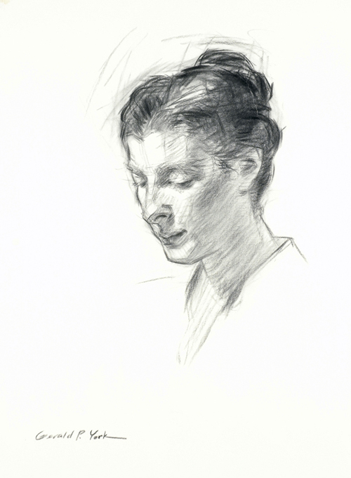Charcoal Drawing of a Woman by and &copy; Gerald P. York