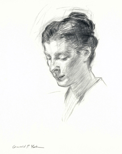 Charcoal Drawing of a Woman by © Gerald P. York