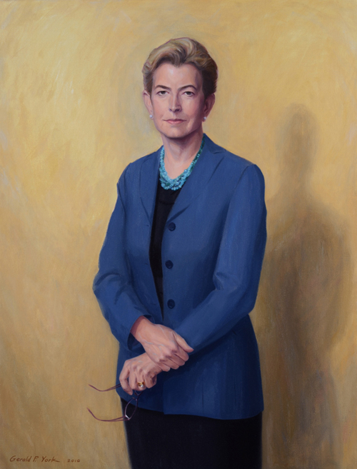Gerald York Oil Portrait of Yale College Dean Mary Miller