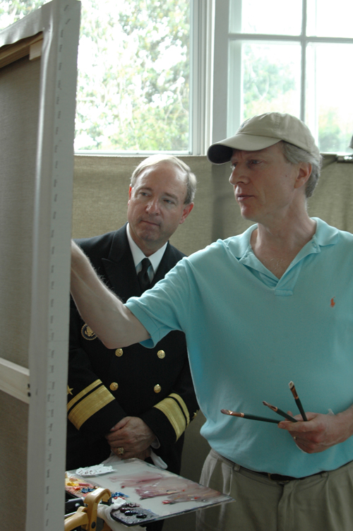 Gerald York Painting Oil Portrait of VADM James Phil Wisecup
						Oil on Linen, 34 x 46 inches, Collection:  U.S. Navy