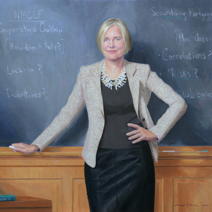 Gerald York Oil Portrait of Sharon Oster, Ph.D. Yale SOM