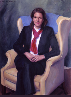 Oil portrait painting of Kerry Robinson by and &copy; Gerald P. York