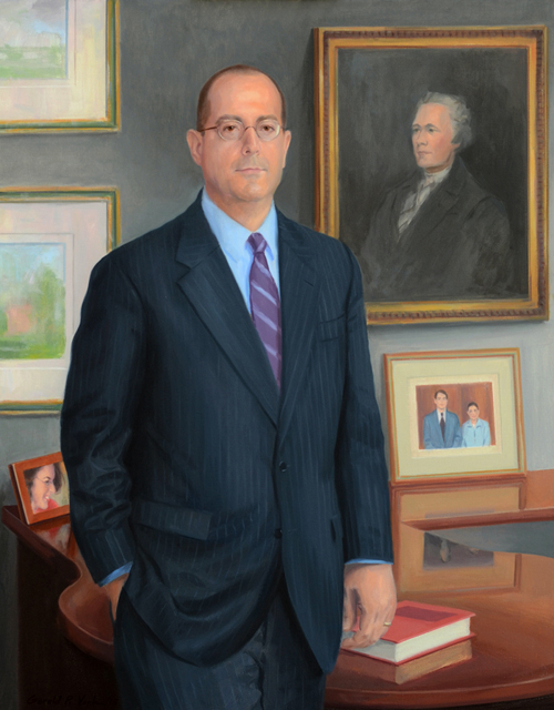 Gerald York Oil Portrait of Columbia Law School Dean David Schizer