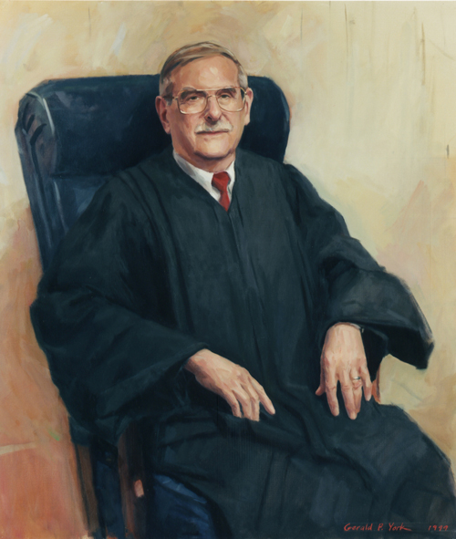 Gerald York Oil Portrait of Judge Robert Krechevsky, 34 x 40 inches, Collection:  Abraham Ribicoff Federal Building Hartford, CT