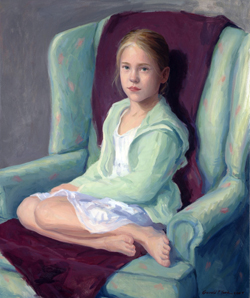 Oil Portrait Painting of a Girl by and &copy; Gerald P. York 