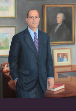 Portrait Painting of Columbia Law School Dean David Schizer
					by and &copy; Gerald P. York