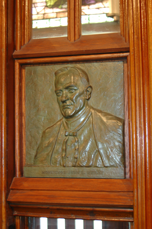 Bronze Bas-Relief Portrait Sculpture of Msgr. John Ligouri Reilly by and &copy; Gerald P. York
