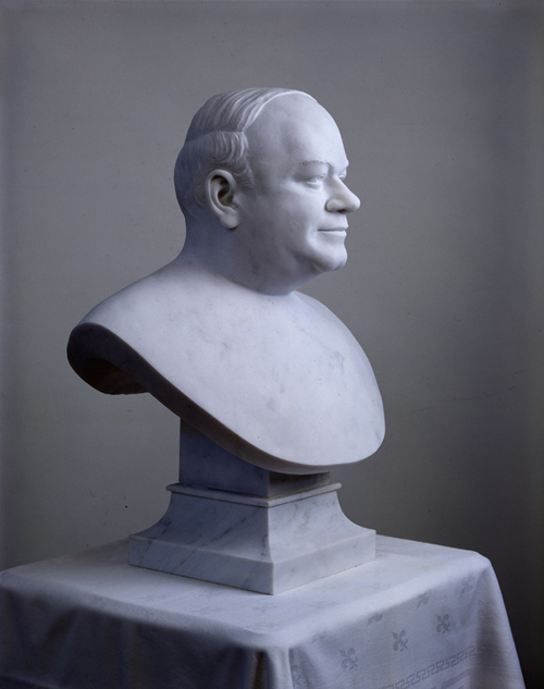 Marble Portrait Sculpture of University of Michigan Benefactor Sydney L. Mayer by and &copy; Gerald P. York